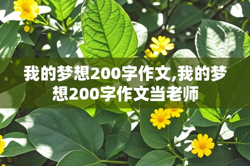 我的梦想200字作文,我的梦想200字作文当老师