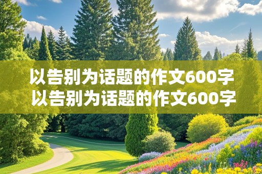 以告别为话题的作文600字 以告别为话题的作文600字初三