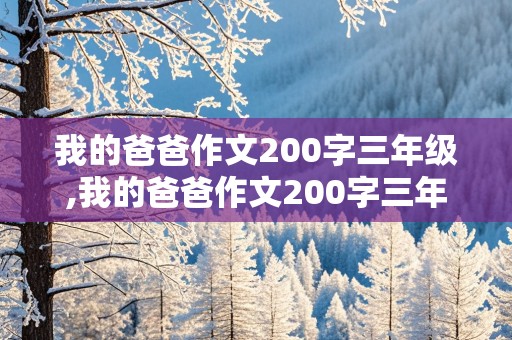 我的爸爸作文200字三年级,我的爸爸作文200字三年级下册