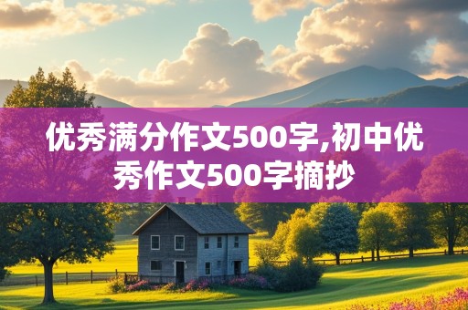 优秀满分作文500字,初中优秀作文500字摘抄