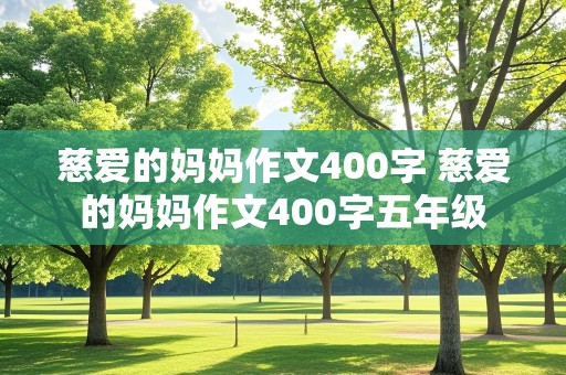 慈爱的妈妈作文400字 慈爱的妈妈作文400字五年级