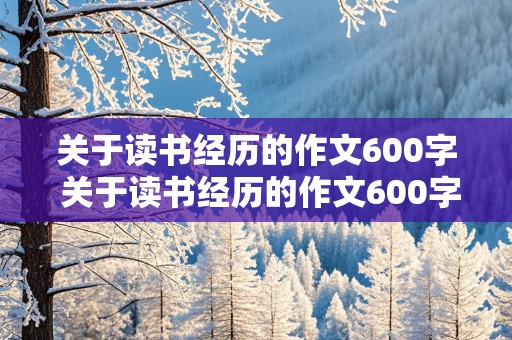 关于读书经历的作文600字 关于读书经历的作文600字初中