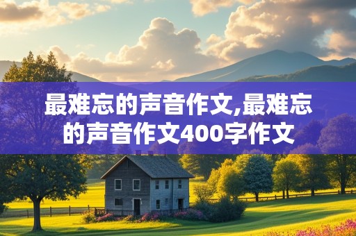 最难忘的声音作文,最难忘的声音作文400字作文