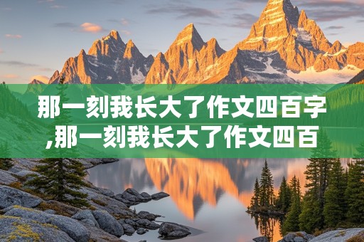 那一刻我长大了作文四百字,那一刻我长大了作文四百字450字