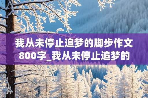 我从未停止追梦的脚步作文800字_我从未停止追梦的脚步作文800字记叙文