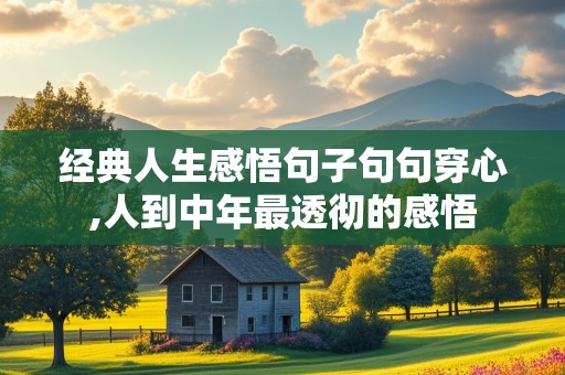 经典人生感悟句子句句穿心,人到中年最透彻的感悟