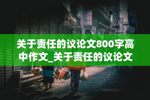 关于责任的议论文800字高中作文_关于责任的议论文800字高中作文题目