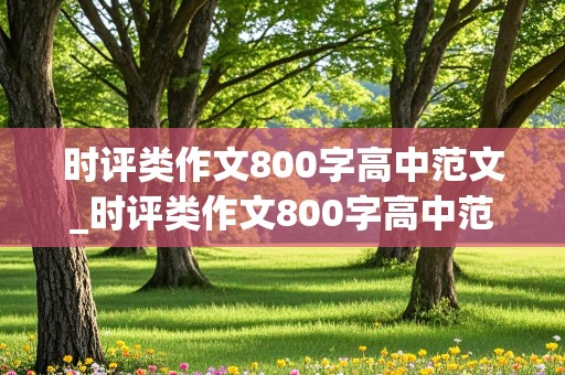 时评类作文800字高中范文_时评类作文800字高中范文2024