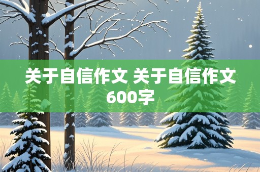 关于自信作文 关于自信作文600字