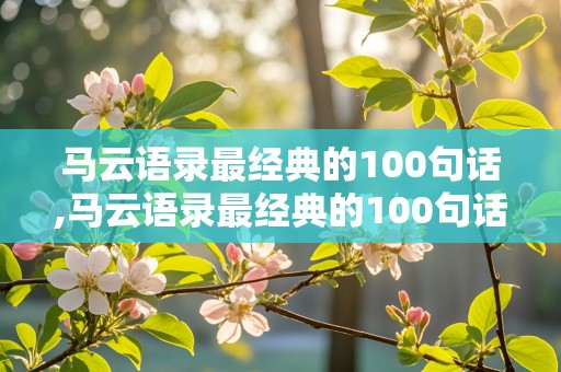 马云语录最经典的100句话,马云语录最经典的100句话解读