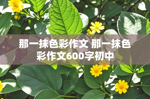 那一抹色彩作文 那一抹色彩作文600字初中