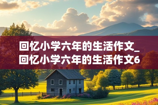 回忆小学六年的生活作文_回忆小学六年的生活作文600字