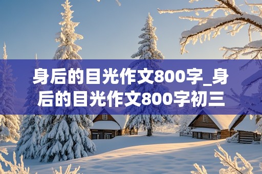 身后的目光作文800字_身后的目光作文800字初三