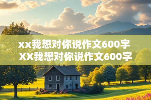 xx我想对你说作文600字 XX我想对你说作文600字初中