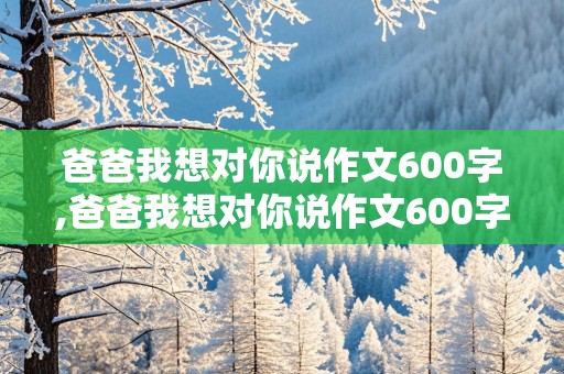 爸爸我想对你说作文600字,爸爸我想对你说作文600字初中