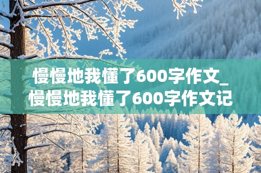 慢慢地我懂了600字作文_慢慢地我懂了600字作文记叙文