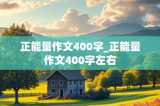 正能量作文400字_正能量作文400字左右