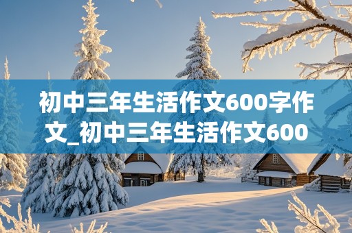 初中三年生活作文600字作文_初中三年生活作文600字作文通用