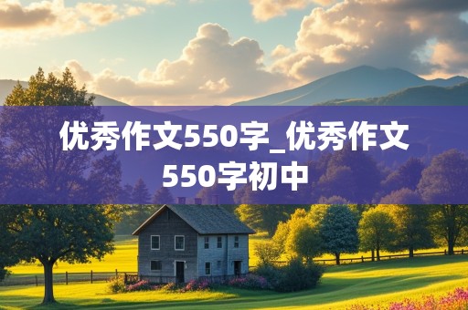 优秀作文550字_优秀作文550字初中