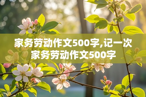 家务劳动作文500字,记一次家务劳动作文500字