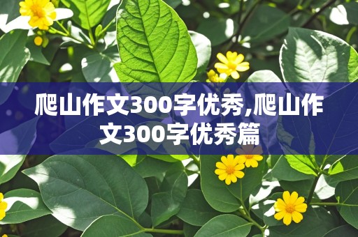 爬山作文300字优秀,爬山作文300字优秀篇