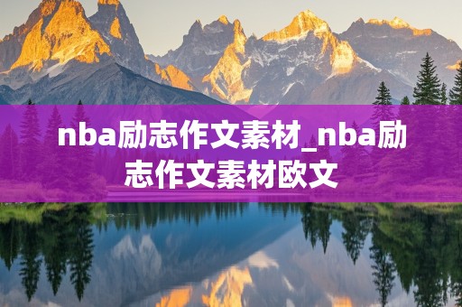 nba励志作文素材_nba励志作文素材欧文