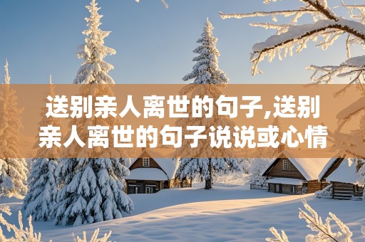 送别亲人离世的句子,送别亲人离世的句子说说或心情短语