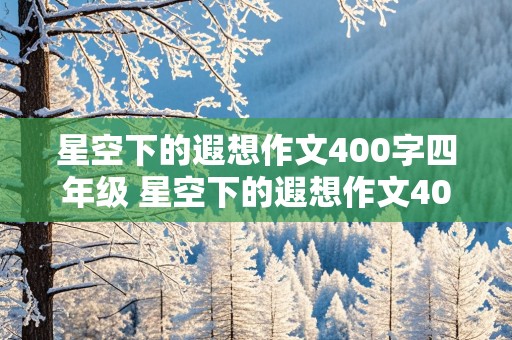 星空下的遐想作文400字四年级 星空下的遐想作文400字四年级下册