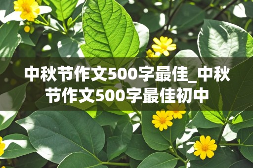 中秋节作文500字最佳_中秋节作文500字最佳初中