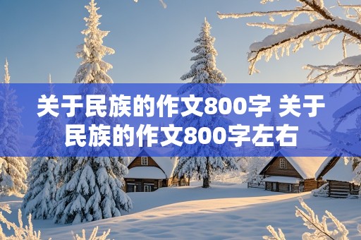 关于民族的作文800字 关于民族的作文800字左右