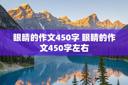 眼睛的作文450字 眼睛的作文450字左右