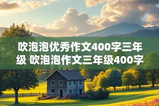 吹泡泡优秀作文400字三年级 吹泡泡作文三年级400字左右