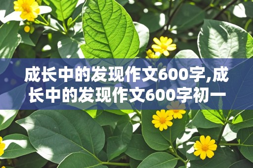 成长中的发现作文600字,成长中的发现作文600字初一