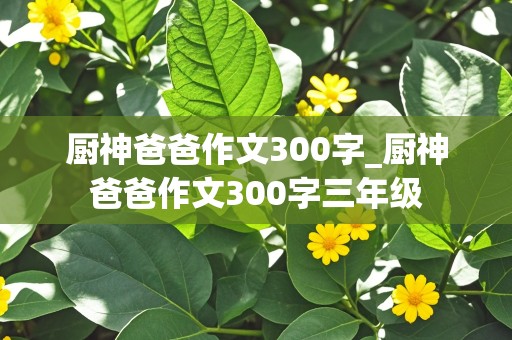 厨神爸爸作文300字_厨神爸爸作文300字三年级