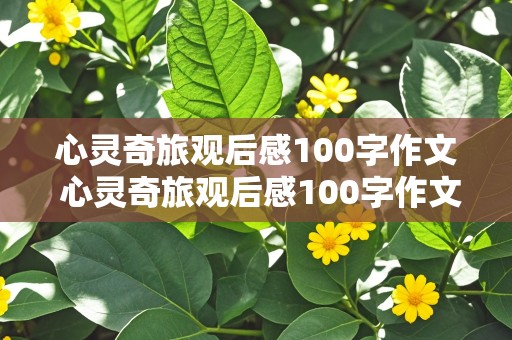 心灵奇旅观后感100字作文 心灵奇旅观后感100字作文怎么写