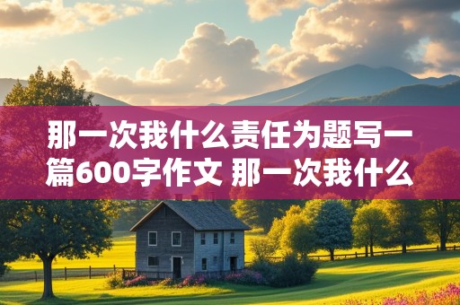 那一次我什么责任为题写一篇600字作文 那一次我什么责任为题写一篇600字作文记叙文