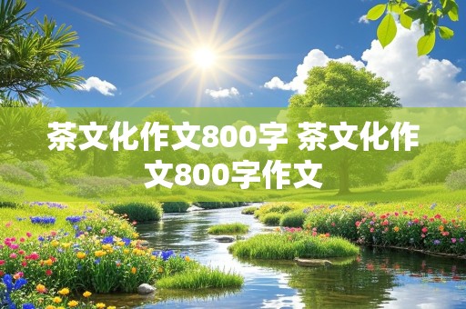 茶文化作文800字 茶文化作文800字作文