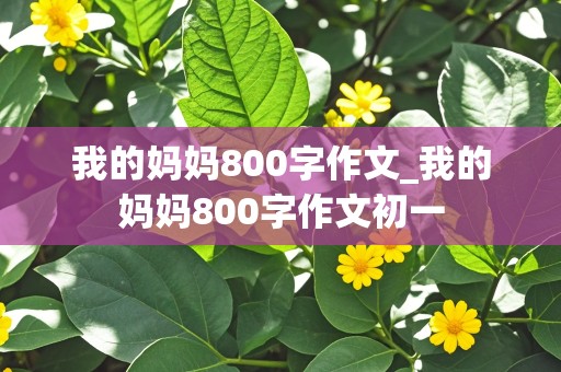 我的妈妈800字作文_我的妈妈800字作文初一