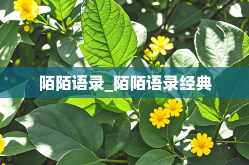 陌陌语录_陌陌语录经典