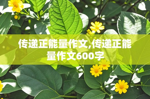 传递正能量作文,传递正能量作文600字