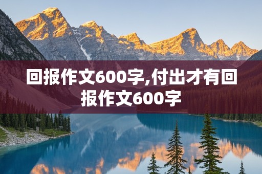 回报作文600字,付出才有回报作文600字