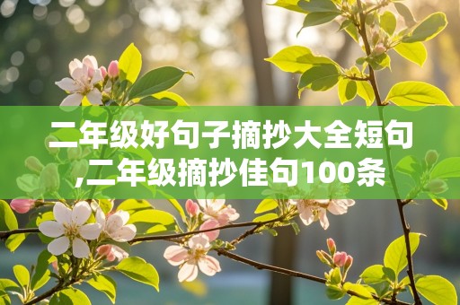 二年级好句子摘抄大全短句,二年级摘抄佳句100条