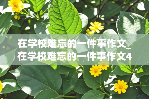 在学校难忘的一件事作文_在学校难忘的一件事作文400字