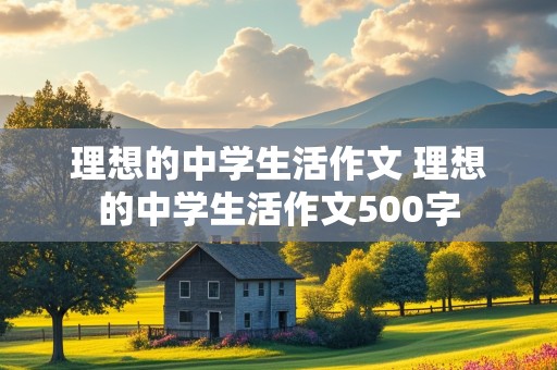 理想的中学生活作文 理想的中学生活作文500字