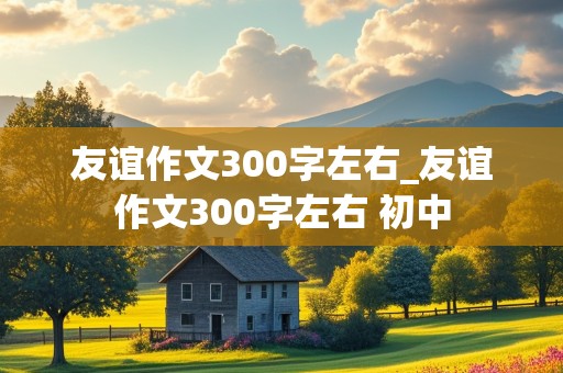 友谊作文300字左右_友谊作文300字左右 初中