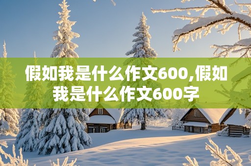 假如我是什么作文600,假如我是什么作文600字