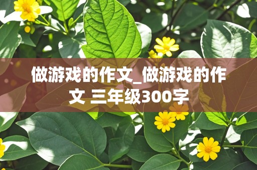 做游戏的作文_做游戏的作文 三年级300字