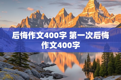 后悔作文400字 第一次后悔作文400字