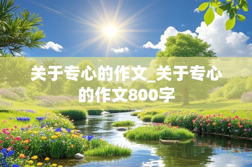 关于专心的作文_关于专心的作文800字