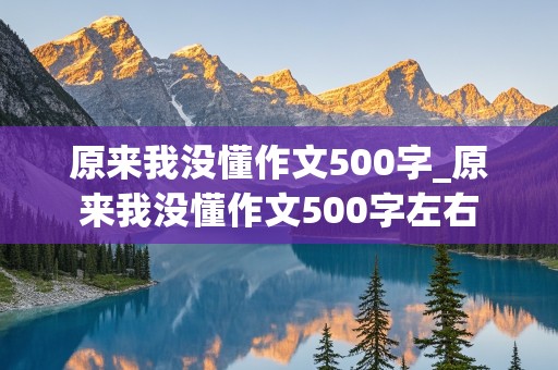 原来我没懂作文500字_原来我没懂作文500字左右